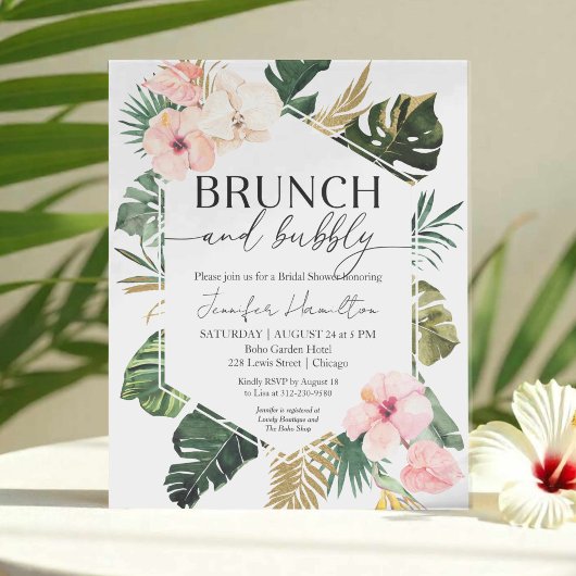 Brunch und Bubbly Bridal Dusche Einladung