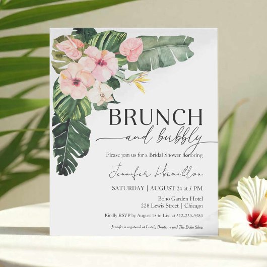 Brunch und Bubbly Bridal Dusche Einladung
