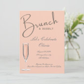 BRUNCH- UND BUBBLY-BRIDAL-DUSCHINVITATION SAVE THE DATE (Stehend Vorderseite)