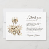 Brunch und Bubbly Champagne Blume Brautparty Dankeskarte (Vorderseite)