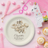 Brunch und Bubbly Champagne Blume Brautparty Pappteller (Party)