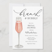 Brunch und Bubbly Champagne Brautparty Einladung (Vorderseite)