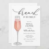 Brunch und Bubbly Champagne Brautparty Einladung (Vorne/Hinten)