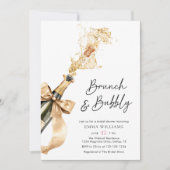 Brunch und Bubbly Champagne Brautparty Einladung (Vorderseite)