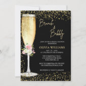 Brunch und Bubbly Champagne Brautparty Einladung (Vorderseite)