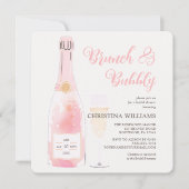 Brunch und Bubbly Champagne Brautparty Einladung (Vorderseite)