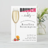 Brunch und Bubbly Champagne Brautparty Einladung (Stehend Vorderseite)