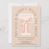 Brunch und Bubbly Champagne Brautparty Einladung (Vorderseite)