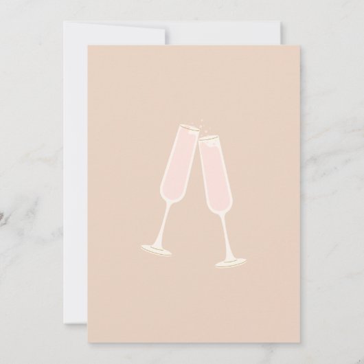 Brunch und Bubbly Champagne Brautparty Einladung (Rückseite)