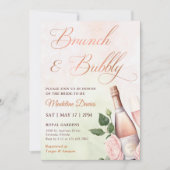 Brunch und Bubbly Champagne Brautparty Einladung (Vorderseite)