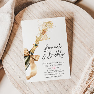 Brunch und Bubbly Champagne Brautparty Einladung
