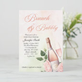 Brunch und Bubbly Champagne Brautparty Einladung (Stehend Vorderseite)