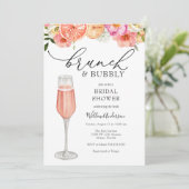 Brunch und Bubbly Champagne Brautparty Einladung (Stehend Vorderseite)