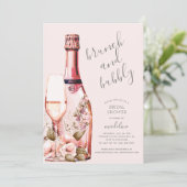 Brunch und Bubbly Champagne Brautparty Einladung (Stehend Vorderseite)