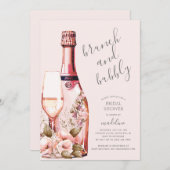 Brunch und Bubbly Champagne Brautparty Einladung (Vorne/Hinten)