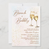 Brunch und Bubbly Champagne Brautparty Einladung (Vorderseite)