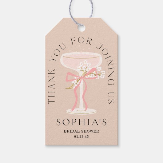 Brunch und Bubbly Champagne Brautparty Favoriten Geschenkanhänger (Vorderseite)