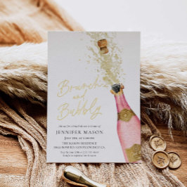 Brunch und Bubbly Champagne Brautparty Folieneinladung