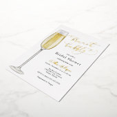 Brunch und Bubbly Champagne Brautparty Folieneinladung (Gedreht)