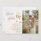 Brunch und Bubbly Champagne Brautparty Foto Einladung (Vorderseite)