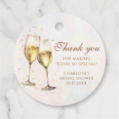 Brunch und Bubbly Champagne Brautparty Geschenkanhänger (Rückseite)