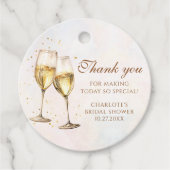 Brunch und Bubbly Champagne Brautparty Geschenkanhänger (Vorderseite)