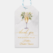 Brunch und Bubbly Champagne Brautparty Geschenkanhänger (Rückseite)