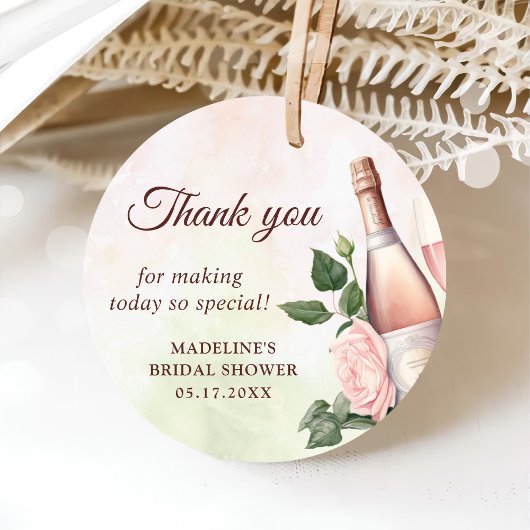 Brunch und Bubbly Champagne Brautparty Geschenkanhänger