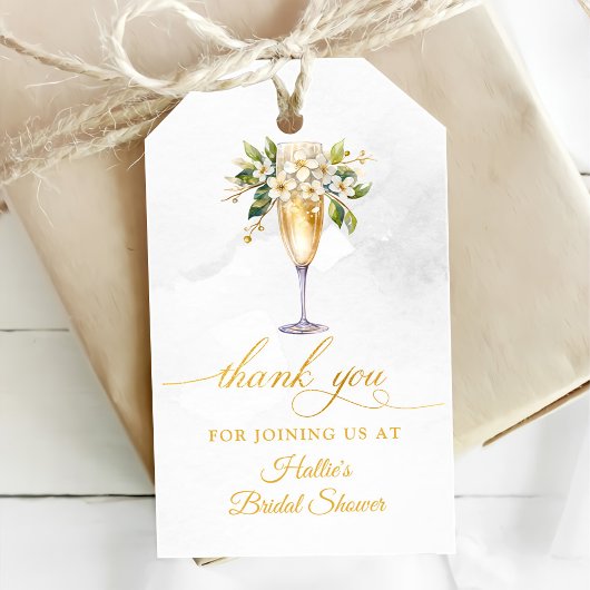 Brunch und Bubbly Champagne Brautparty Geschenkanhänger