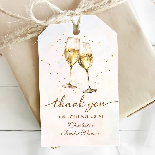 Brunch und Bubbly Champagne Brautparty Geschenkanhänger