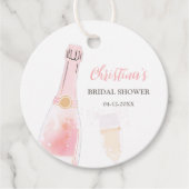 Brunch und Bubbly Champagne Brautparty Geschenkanhänger (Vorderseite)