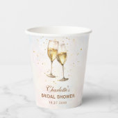 Brunch und Bubbly Champagne Brautparty Pappbecher (Vorderseite)