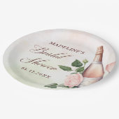 Brunch und Bubbly Champagne Brautparty Pappteller (Schrägansicht)