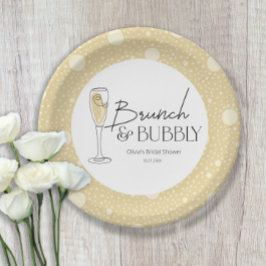 Brunch und Bubbly Champagne Brautparty Pappteller