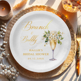 Brunch und Bubbly Champagne Brautparty Pappteller