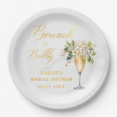 Brunch und Bubbly Champagne Brautparty Pappteller (Vorderseite)