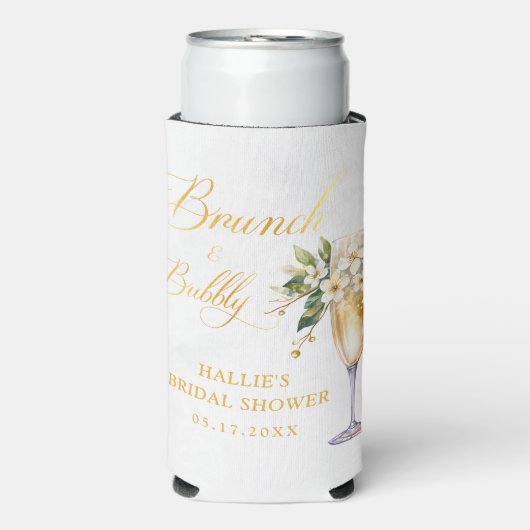 Brunch und Bubbly Champagne Brautparty Selters Dosenkühler (Seltzer Vorderseite)