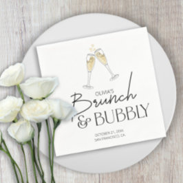 Brunch und Bubbly Champagne Brautparty Serviette