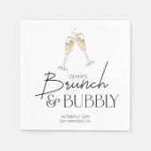 Brunch und Bubbly Champagne Brautparty Serviette (Vorderseite)