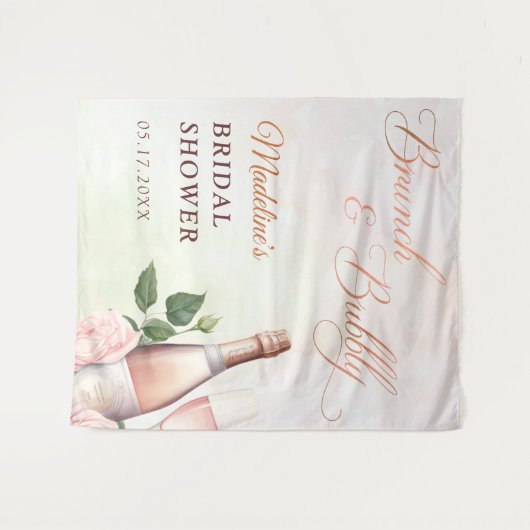 Brunch und Bubbly Champagne Brautparty Wandteppich (Vorderseite (Horizontal))