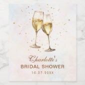 Brunch und Bubbly Champagne Brautparty Weinetikett (Einzelnes Label)