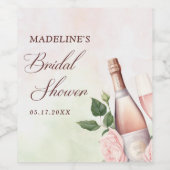 Brunch und Bubbly Champagne Brautparty Weinetikett (Einzelnes Label)