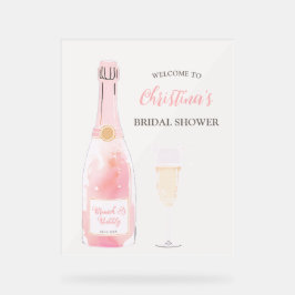 Brunch und Bubbly Champagne Brautparty Willkommen Acrylschild