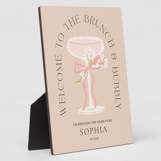 Brunch und Bubbly Champagne Brautparty Willkommen Fotoplatte (Seite)