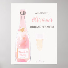 Brunch und Bubbly Champagne Brautparty Willkommen Poster