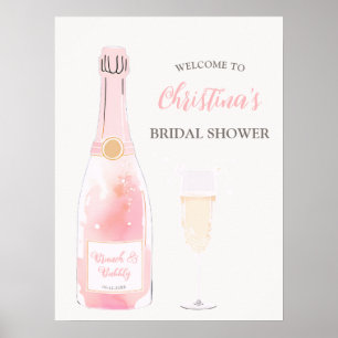 Brunch und Bubbly Champagne Brautparty Willkommen Poster