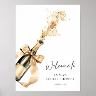 Brunch und Bubbly Champagne Brautparty Willkommen Poster