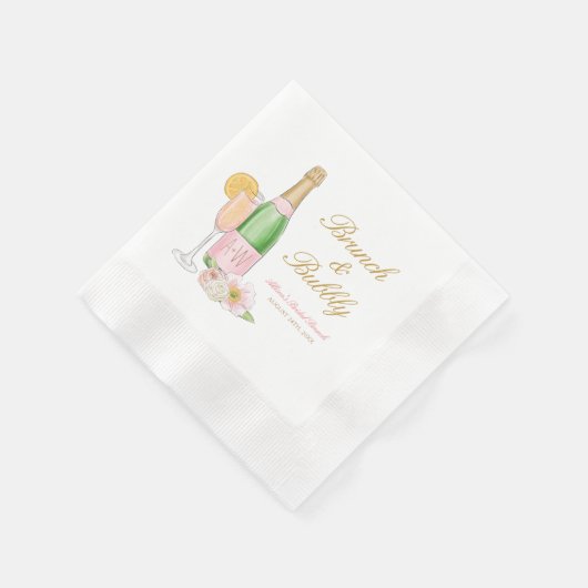 Brunch und Bubbly Champagne Bridal Brunch Napkins Serviette (Ecke)