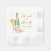 Brunch und Bubbly Champagne Bridal Brunch Napkins Serviette (Vorderseite)
