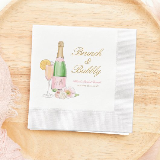 Brunch und Bubbly Champagne Bridal Brunch Napkins Serviette